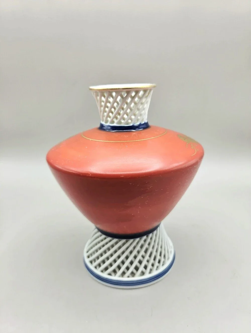 Kotoho Vintage Japanese Open Lattice Porcelain Vase